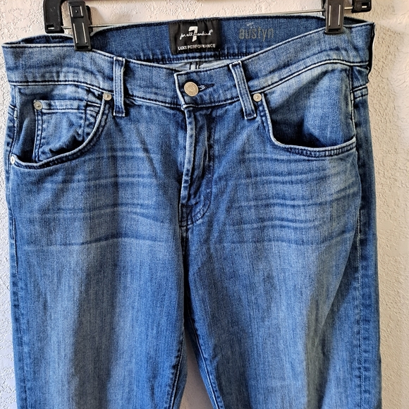 7 For All Mankind Straight Denim Jeans - Picture 2 of 6